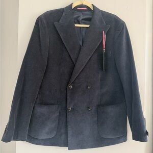 NWT Tommy Hilfiger Dodge Blue Corduroy Men’s 40 Short Blazer $350 100% Cotton